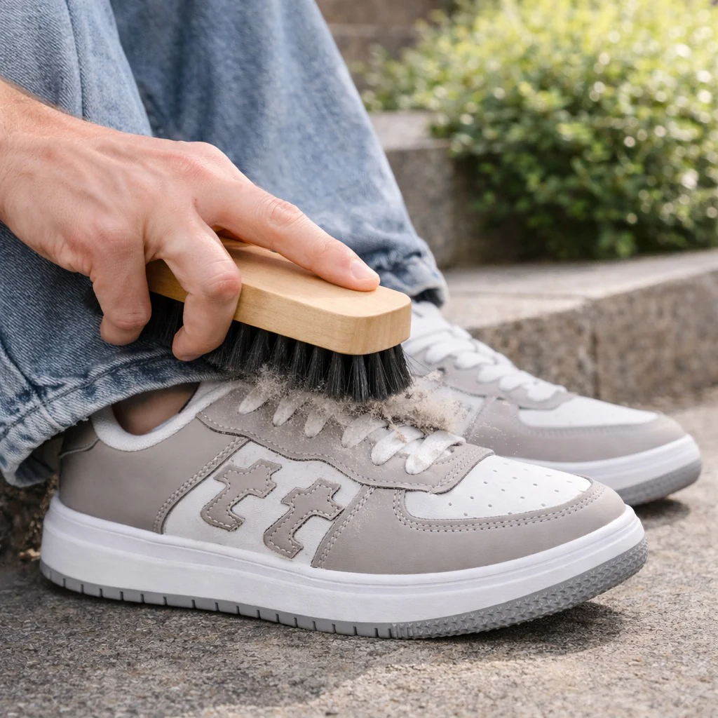 فرشة كوتشي خشب بشعيرات كثيفة – تنظيف يومي سريع للسنيكرز C6 - Image 4