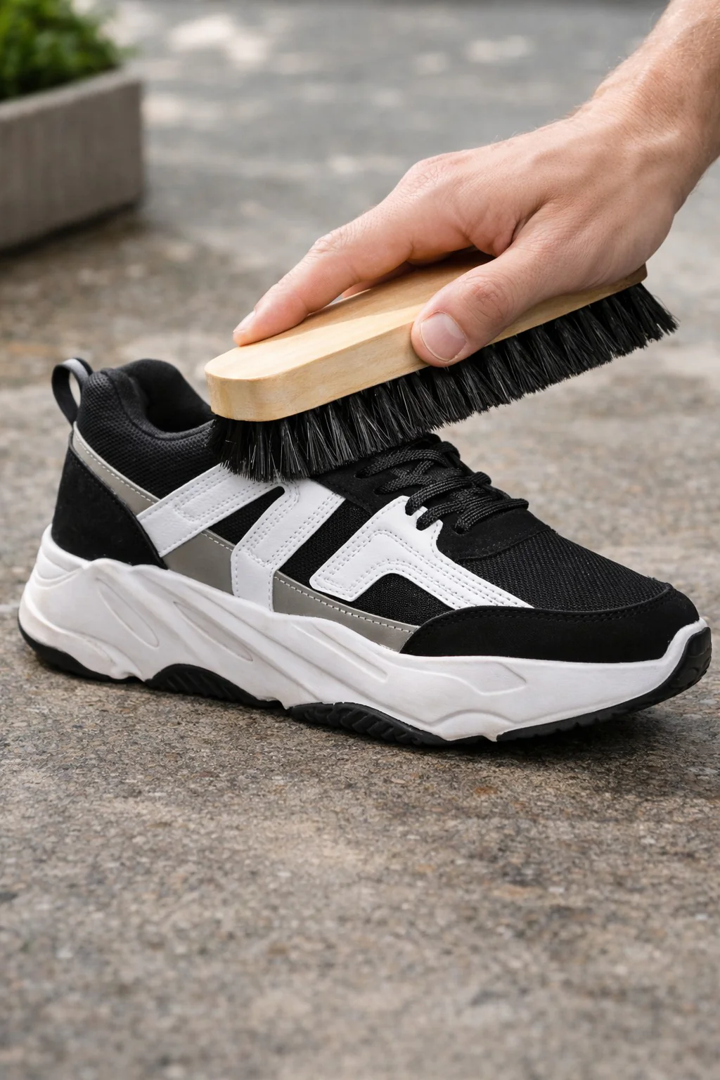 فرشة كوتشي خشب بشعيرات كثيفة – تنظيف يومي سريع للسنيكرز C6 - Image 6