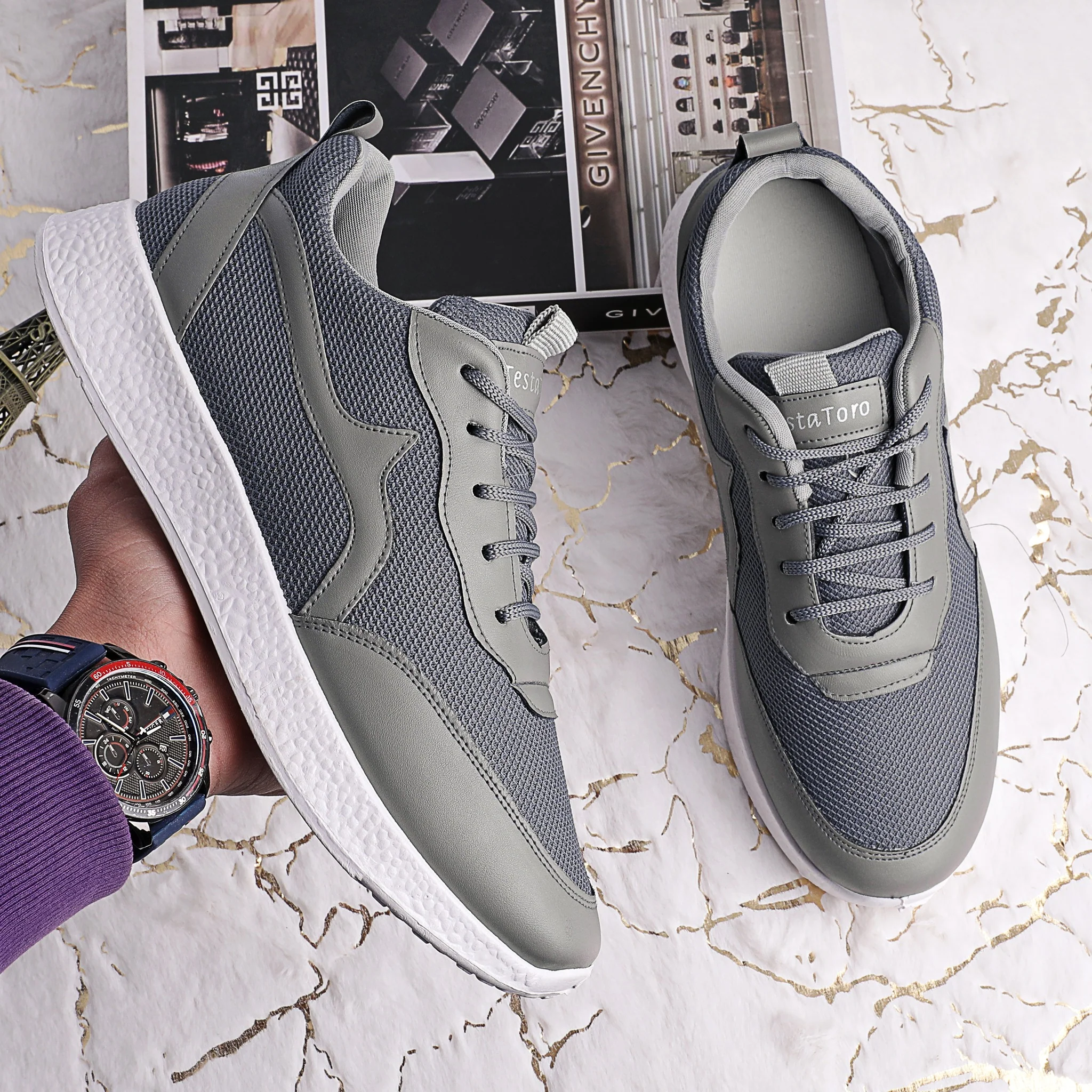 حذاء سنيكر كاجوال بتصميم بيزيك مريح بألوان صريحة t20 - Image 6